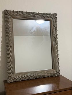 Large Ornate Silver Decorative Wall Mirror – Vintage Style