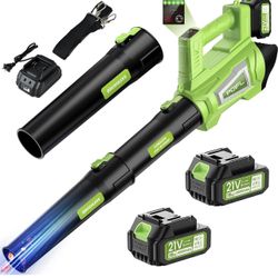 Leat Blower Cordless, 750CFM 240+MPH Brushless Powerful Electric Leaf Blower with 2x4.0Ah Batteries & Fast Charger, Shoulder Strap, 6-Speed Modes