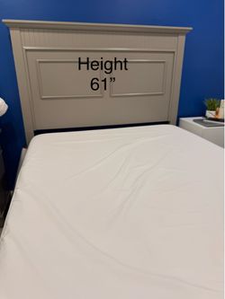 Grey Full Size Bed Frame With Mattress, Measurements In Photos