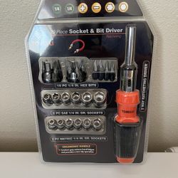 New Torelli 29 Piece Socket & Bit Driver
