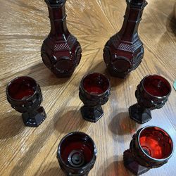 Vintage Avon Decanters With Goblets