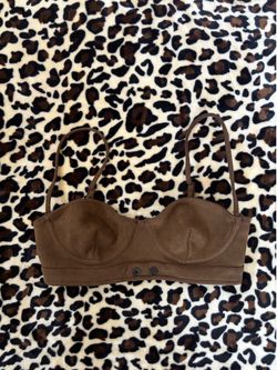 White fox brown suede corset top🤎