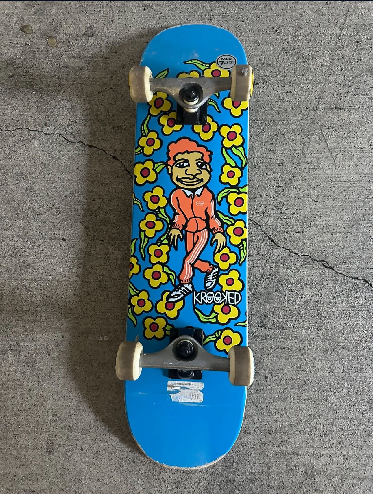 Krooked “Flowers” 7.75” Skateboard Deck by Mark Gonzales