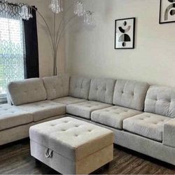 Sectional Sofa With Ottoman New Reversible 