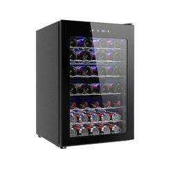 20.3 in. Single Zone 45-Wine Bottles Beverage and Wine Cooler Wine Cooler in Black