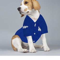 MLBPA Dog Jersey - Shohei Ohtani #17 Blue Pet Jersey - MLB LA Dodgers Mesh Dog & Cat Mesh Blue Jersey, Size Large