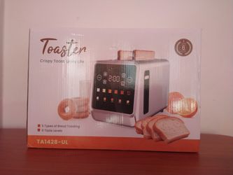 Touch Screen Toaster 2 Slice, Bagel Toaster with LCD Display, Stainless Steel Smart Digital Toasters with Single Slot Toasting,Memory Function