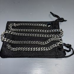 2 Stainless Steel Cuban Link Chains 