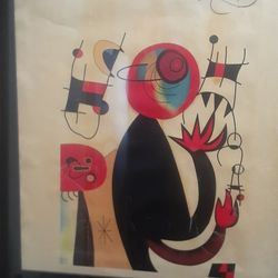 Vintage SIGNED Joan Miro Lithograph Numbered 7/34 Width 29cm Height 39cm 