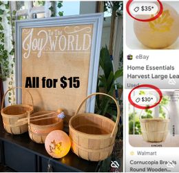 $15 FOR ALL FALL TABLE DECOR 🍁🍂FRAME PICS HOLDER,3 BASKETS,AUTUMN 🍁LIGHT TABLE