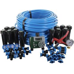 Orbit 50021 In-Ground Blu-Lock Tubing System and Digital Hose Faucet Timer, 2-Zone Sprinkler Kit