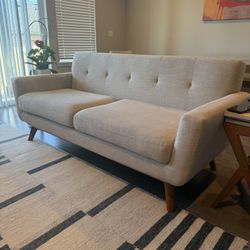Modern Beige Mid-century Sofa 