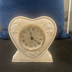 Lennox Porcelain Heart Shaped Clock