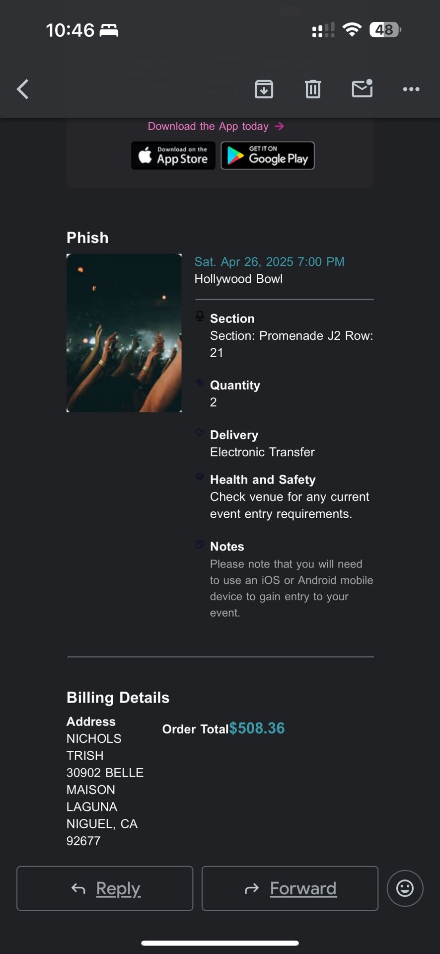 PHISH HOLLYWOOD BOWL
