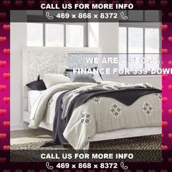 Paxberry Whitewash Queen Panel Bed