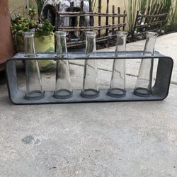 Metal & Glass Farmhouse Style Decor Vase 