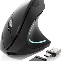Type-c and USB 2.4G Wireless Vertical Mouse Rechargeable Ergonomic Mouse