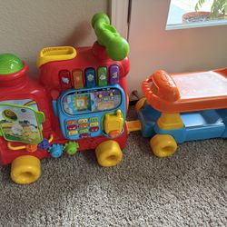 Interactive Learning Train and Ride-On Toy with Educational Features  
