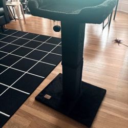 Black Cat Scratch Post With Bed 