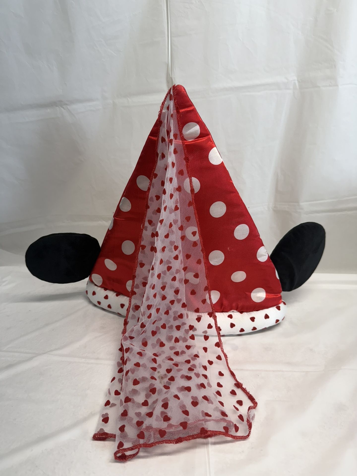Disney Parks Minnie Mouse Ears Princess Hat Polka Dots Veil YOUTH Adjustable