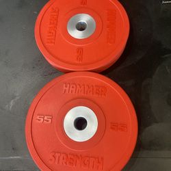 Hammer Strength 55 lbs Bumper Plates 