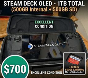 Steamdeck OLED 512GB + 512GB Samsung SD Card