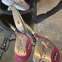 Wilson Hope Girl {Cancer Awareness} Pink Youth 5 Golf Club Set + Stand Bag