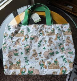Lucky Reusable Tote Bag with Dog Print