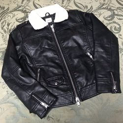 Girls Faux Leather Moto Jacket 
