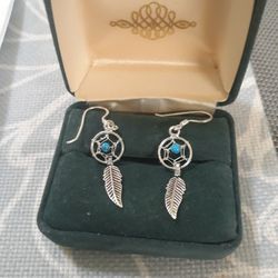 Sterling Silver Dream Catcher Earrings