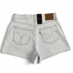 Levis premium high waisted light wash wide leg shorts