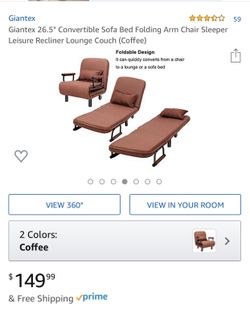 Convertible sofa bed (black)