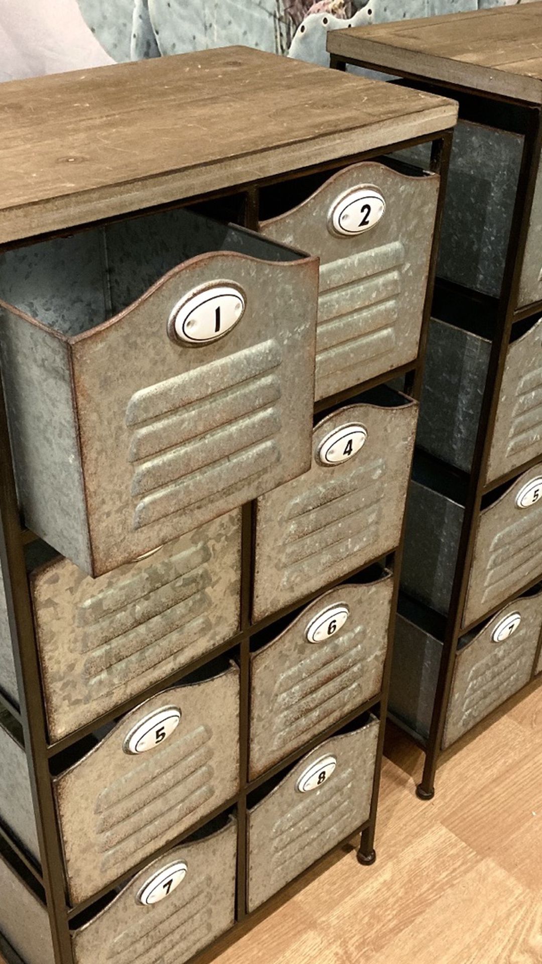 Numbered Storage Bins In Storage Cabinet