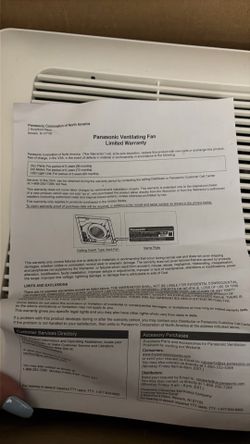 Panasonic Ventilating Fan