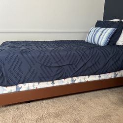 Real Wood Twin Bed Frame Includes Really Good Mattress and Box Spring