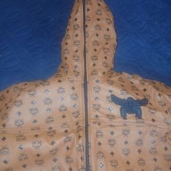 XL FULL ZIP LEATHER MCM HOODIE