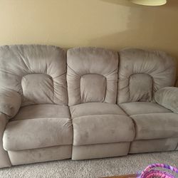 Beige Reclining Couch