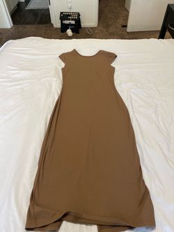 Women's Backless Cap Sleeve Midi Bodycon Dress