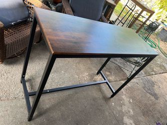 Rustic Wood and Metal Bar Table
