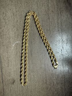 10K Hollow Gold Rope Chain - 24"
