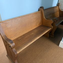 Antique Church Pew Bench Wood Art Seating Bench Nouveau 