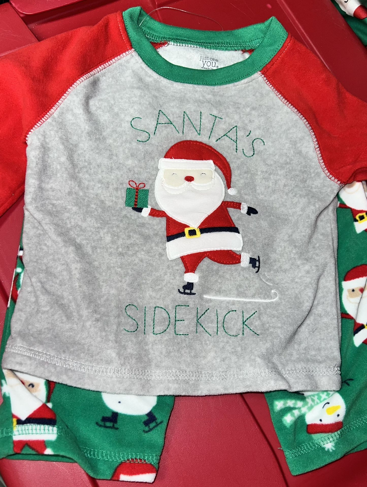 New 12mos Holiday 2pc Pjs. Soft Fleece