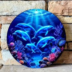Blue Dolphin Metal Wall Decor