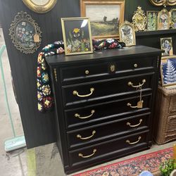 Gorgeous Black French Provincial Style Dresser 