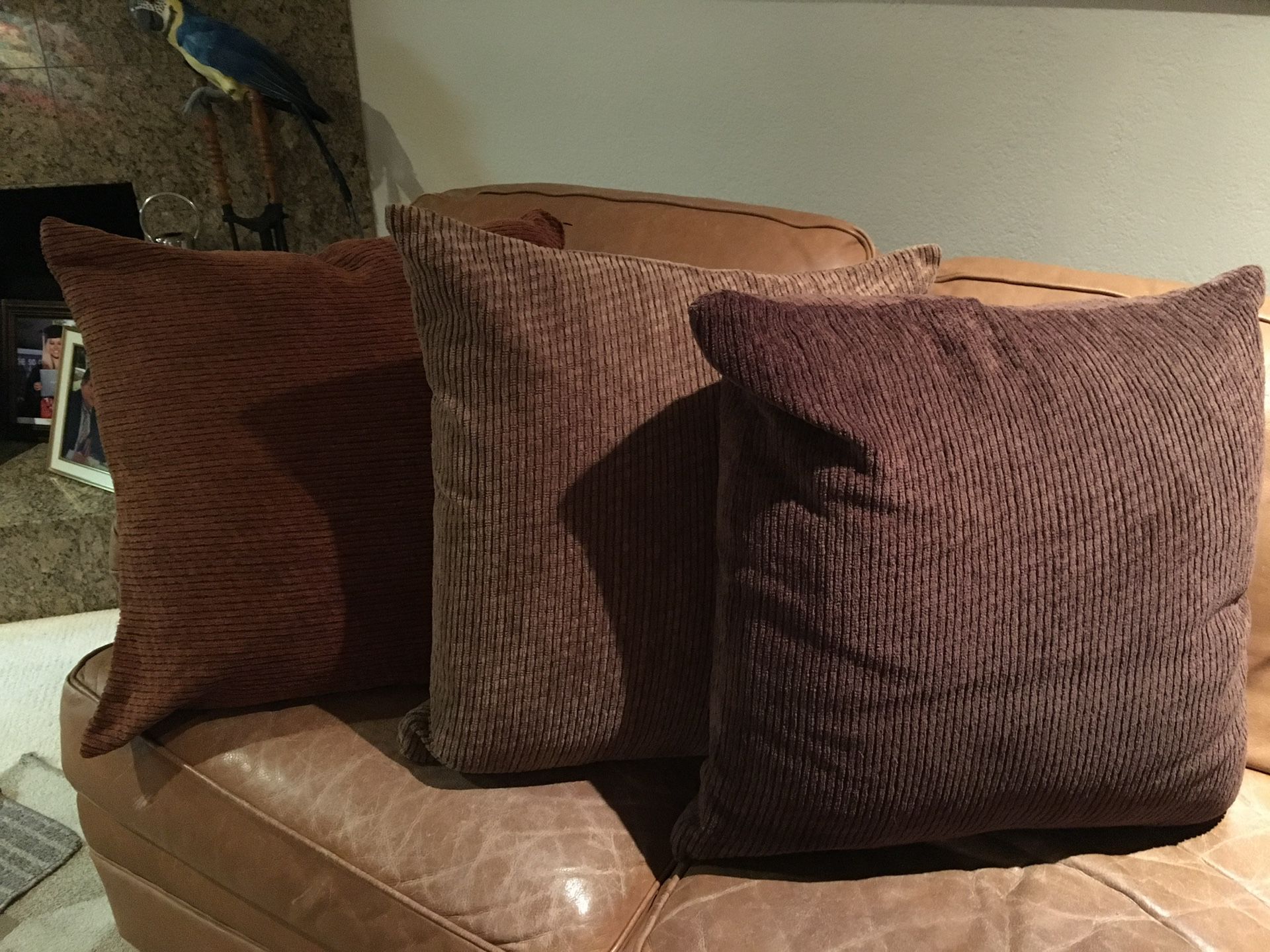 3 large Corduroy pillows 2ft x 2ft $12 each