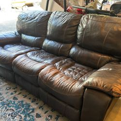 Leather Recline Couches Set