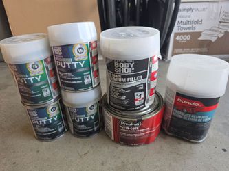 Lot of bondo spot putty filler 7 cans