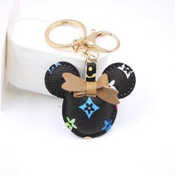 Cute Fashion Designer Trendy Minnie Mouse Leather Keychain