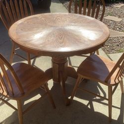 Golden Oak Table And 4 Chairs