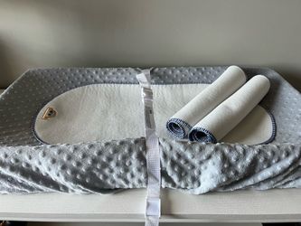 Baby Changing Pad, Gray Cover & 3 Waterproof Liners
